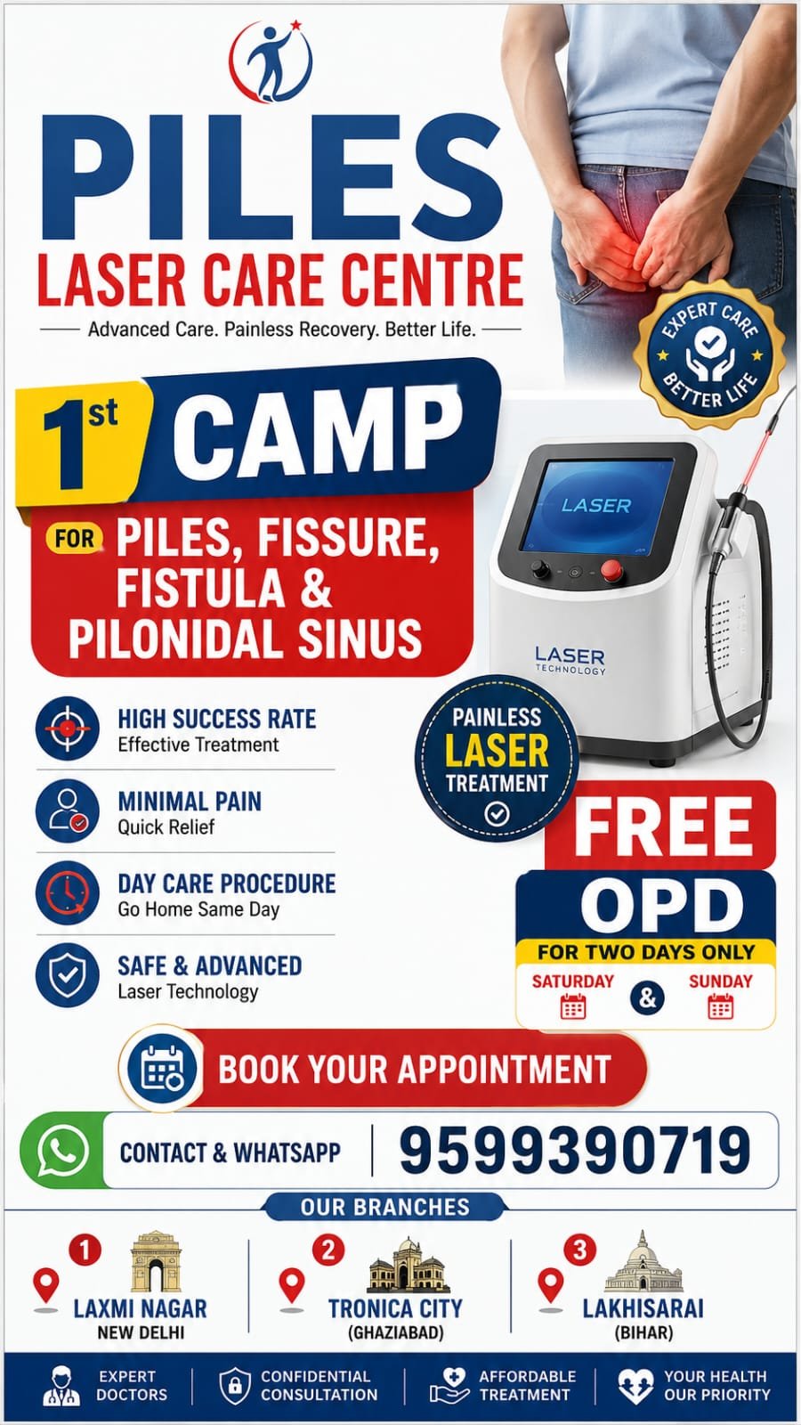 Piles Laser Care Centre first campaign creative