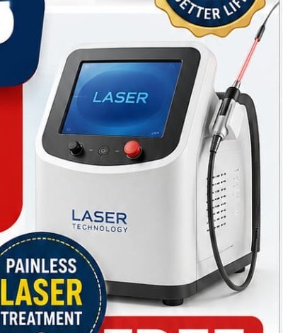 Laser treatment equipment used in the supplied Piles Laser Care Centre creative